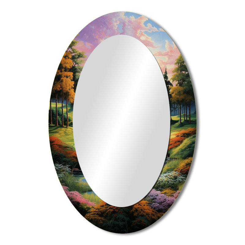 Golf Enchanted Greens - Green Country Oval Wall Mirror, 36" x 24"