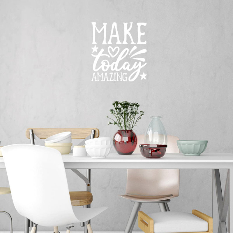 Adhésif décoratif «Make Today Amazing Inspirational», H 13 po x l 12 po, Blanc
