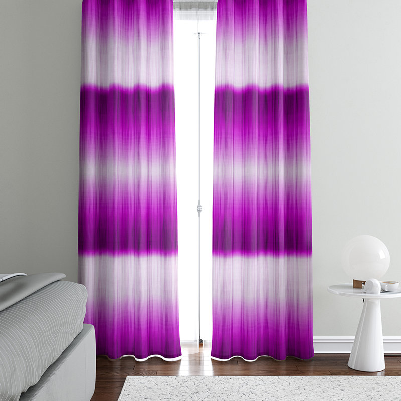 Panneaux de rideaux semi-transparents Ombre, L 40 po x L 82 po, Mauve / blanc