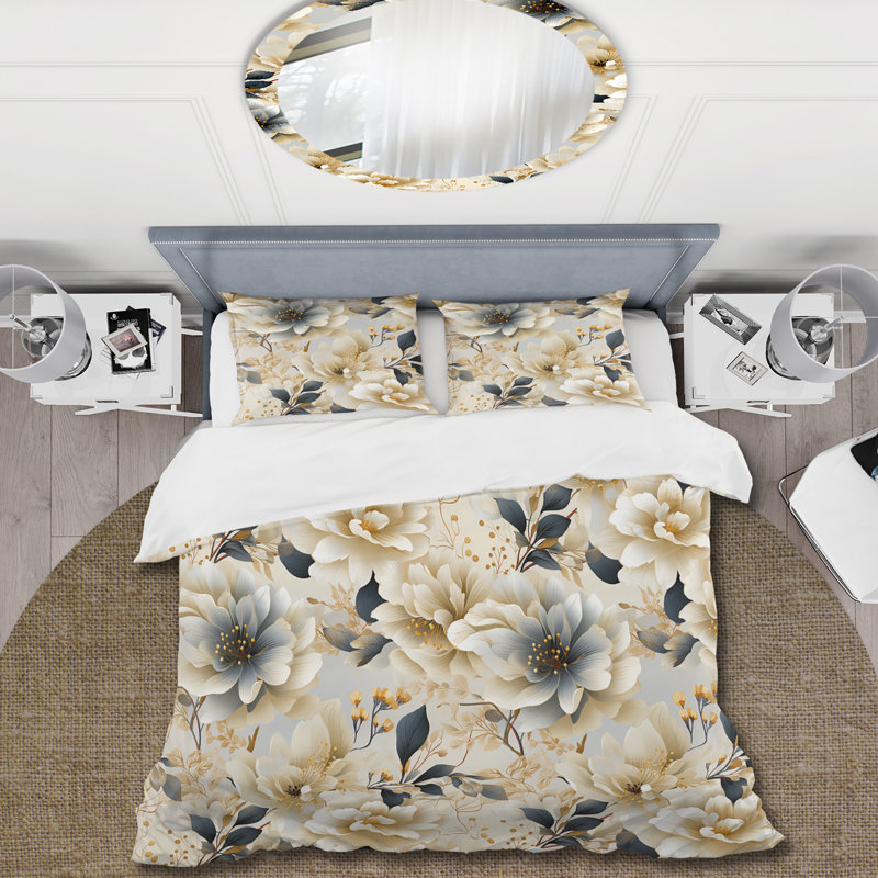 Ethereal Neutrals Boho Pattern Duvet Cover, King Duvet Cover + 2 King Shams