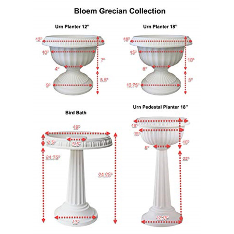 Eliass Urn Planter, 18" H x 18" W x 18" D, Gray