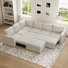U Shaped Sofa Set Large Pullout Sofa Bed Modular Sectional Couch With Storage Ottoman