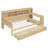 Wooden Twin Size Daybed with Storage Shelves, Multi-functional Bed with Two Storage Compartments and Study Desk-1626859440