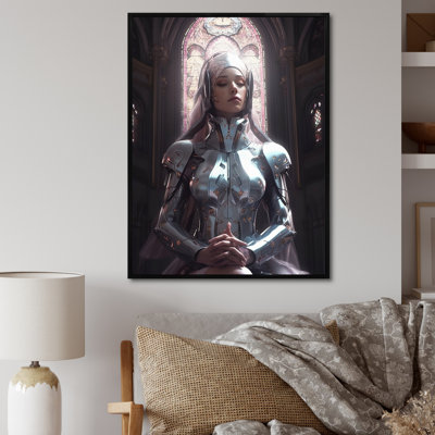 Futuriste nonne priant dans la cathédrale I sur toile