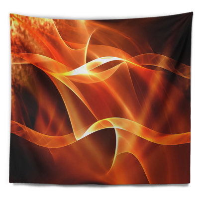 Tapisserie orange abstrait en 3d