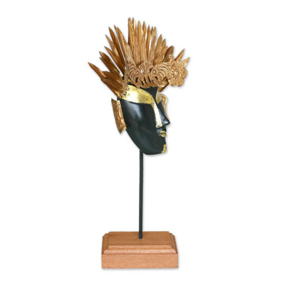 Golden Queen Wood and Copper Bust