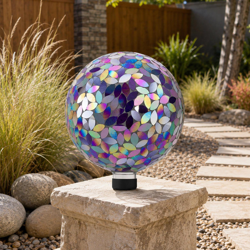 Globe terrestre mauve perlé mosaique