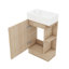 Meuble-lavabo de 18,6 po avec lavabo - armoire avec tablette double couche, porte-papier hygiénique, porte à fermeture en douceur silencieuse et option de montage gauche / droite-22945052