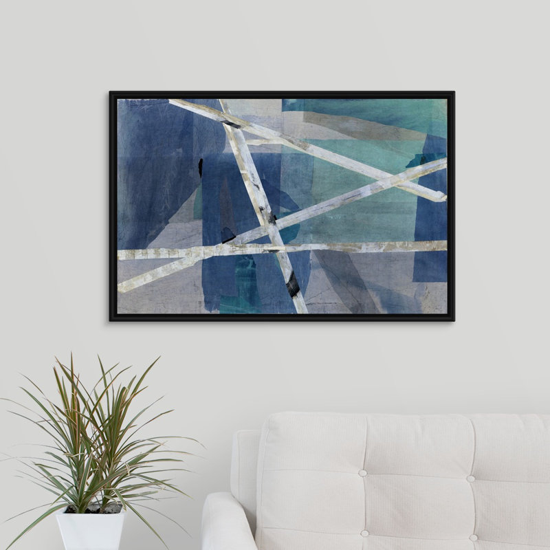 « too many options », peinture sur toile, H 21,7 po x l 31,7 po x P 1,75 po, Cadre flottant noir