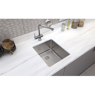 Italia Collection 19x17" Undermount Stainless Steel Prep & Bar Kitchen Sink, 18-Gauge Single Bowl with 9" Deep Basin