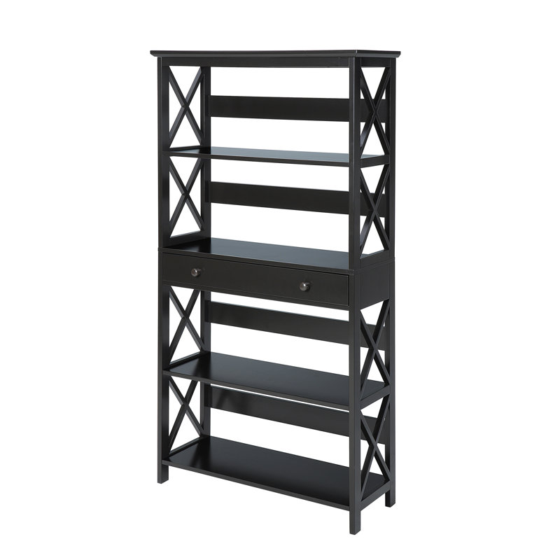 Bibliothèque de rangement avec tiroir Oakden, Noir, noir, noir, noir