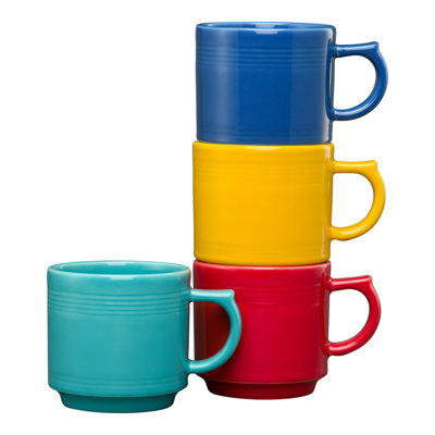 Fiesta 16 OZ Set of 4 Sunset Horizon Mixed Stackable Mug Set