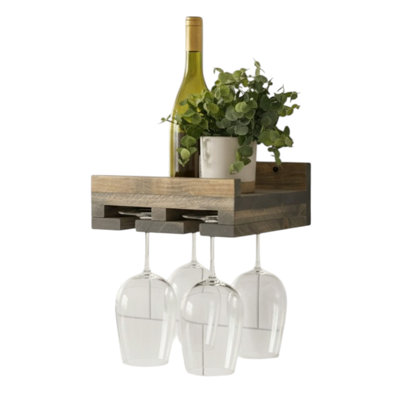 Cask & Timber Bottle Holder + Stemware Storage Wine Rack