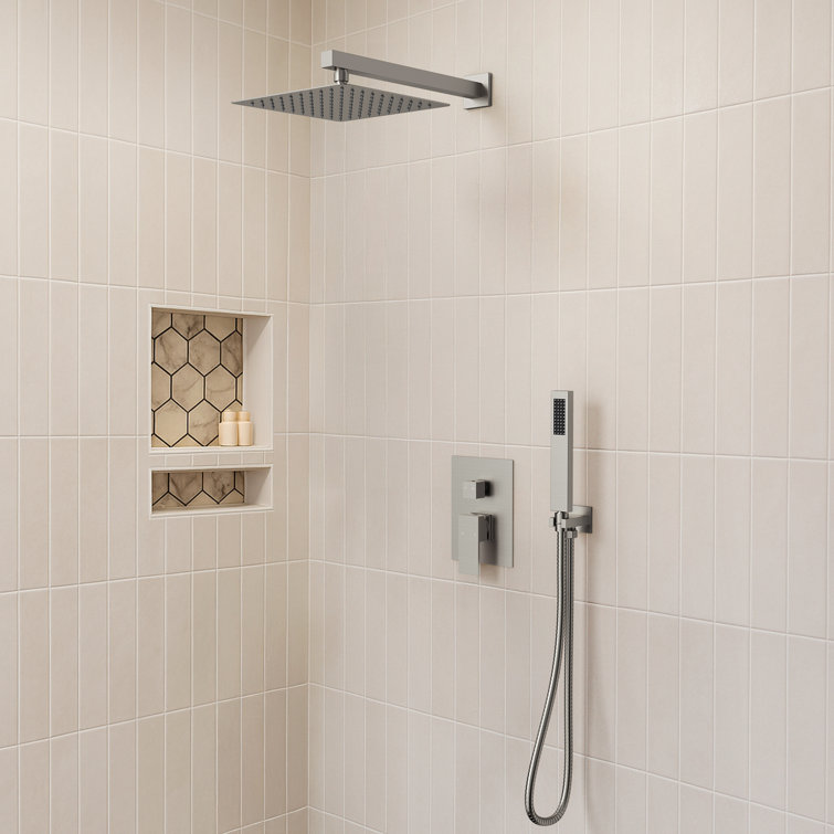 RainfallCascade 10" Pressure Balanced Rain Shower System with Handheld Spray