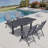 4 - Person Aluminum Extendable Outdoor Dining Set With Folded Adjustable Reclining Chairs-614321480