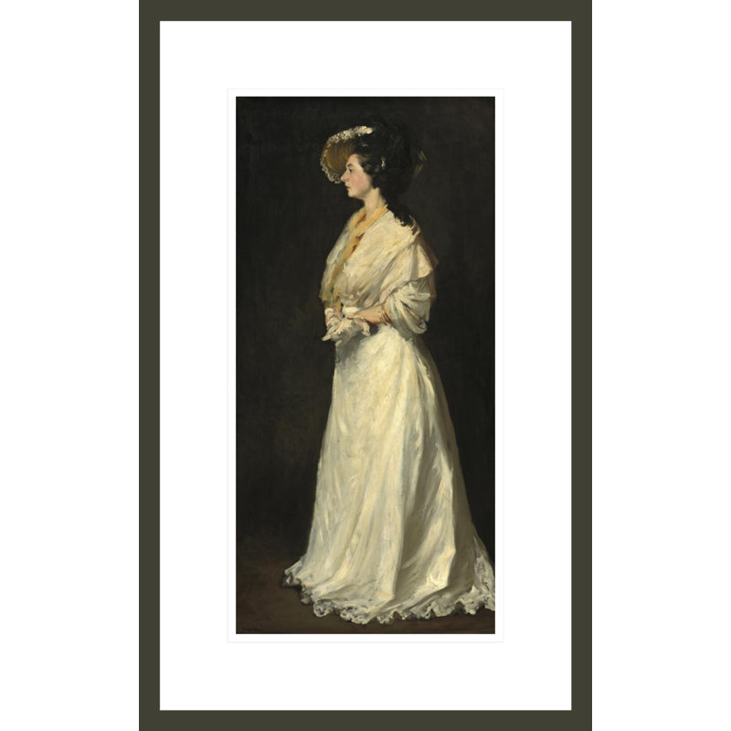 «Young Woman in White» par Robert Henri, impression giclée sur cadre, H 21,75 po x l 13,47 po