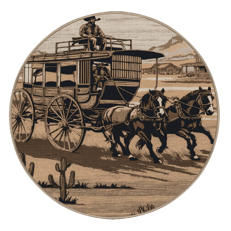Tapis de transport brun lavable à la machine, Rond 5 pi