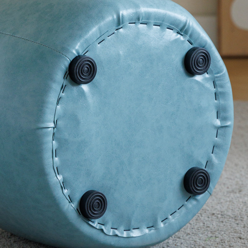 Petit repose-pieds capitonné rond de 11,8 po, Teal