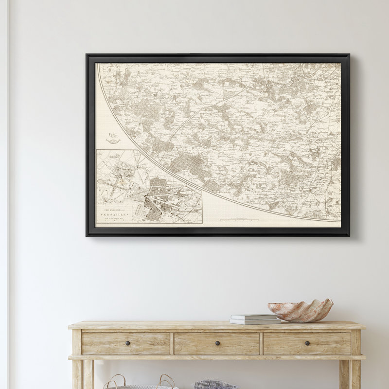 Sépia Environs de Paris III - reproduction d'art sur toile, H 18,5 po x l 24,5 po x P 1,5 po, Noir