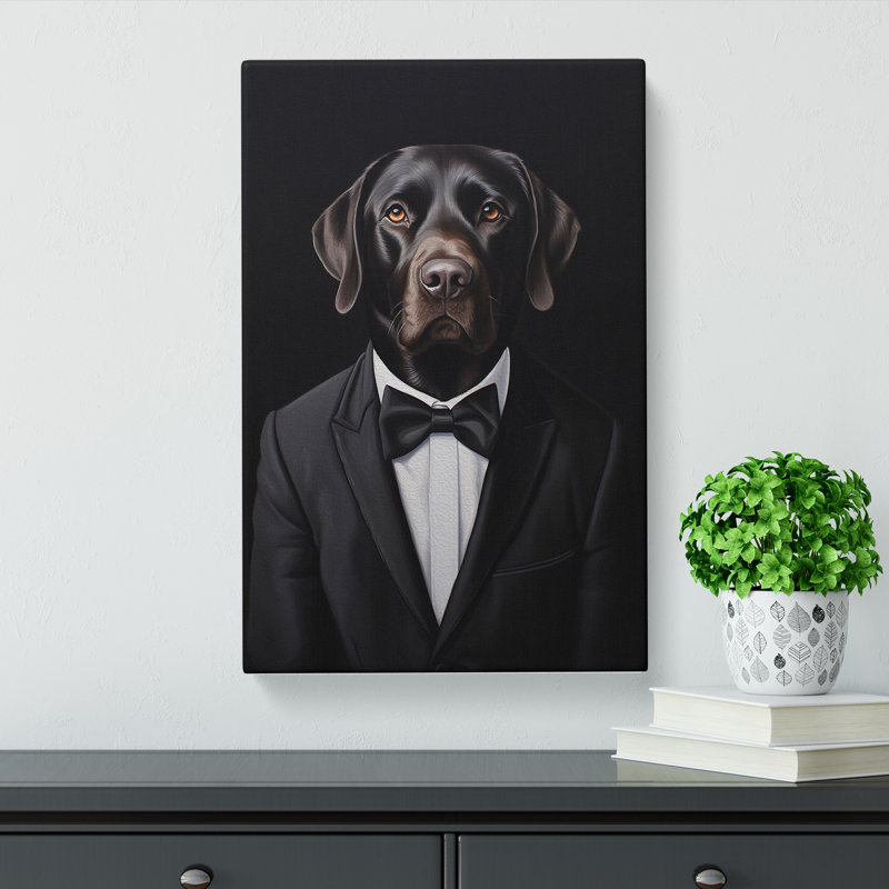 Labrador Retriever In A Suit Painting No.2 - No Frame Print, 50cm H x 35cm W x 3cm D