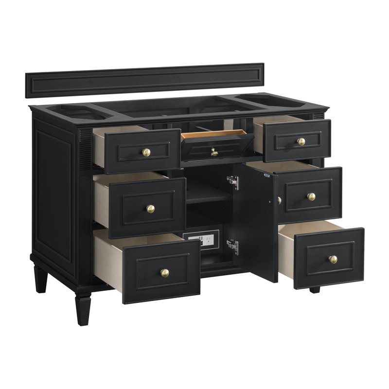 Lorelai 48'' W Single Vanity, Parisien Bleu, Black Onyx