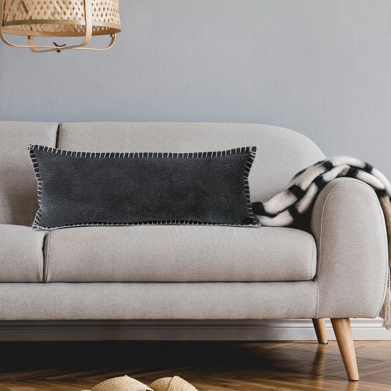 Coussin en coton Vital, Noir, Polyester