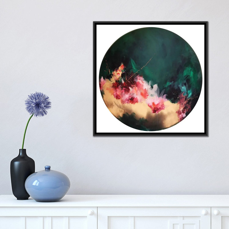 « eden », impression sur toile tendue, H 18 po x l 18 po x P 1,5 po, Toile avec cadre noir, Pas de tapis