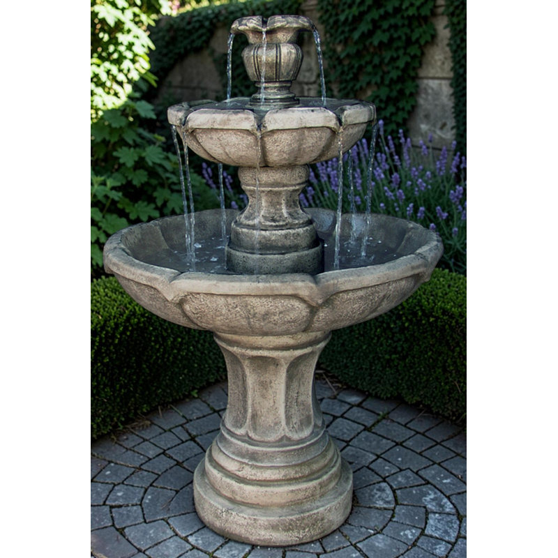 Cast Stone Positano Tiered Fountain, Ancient Stone
