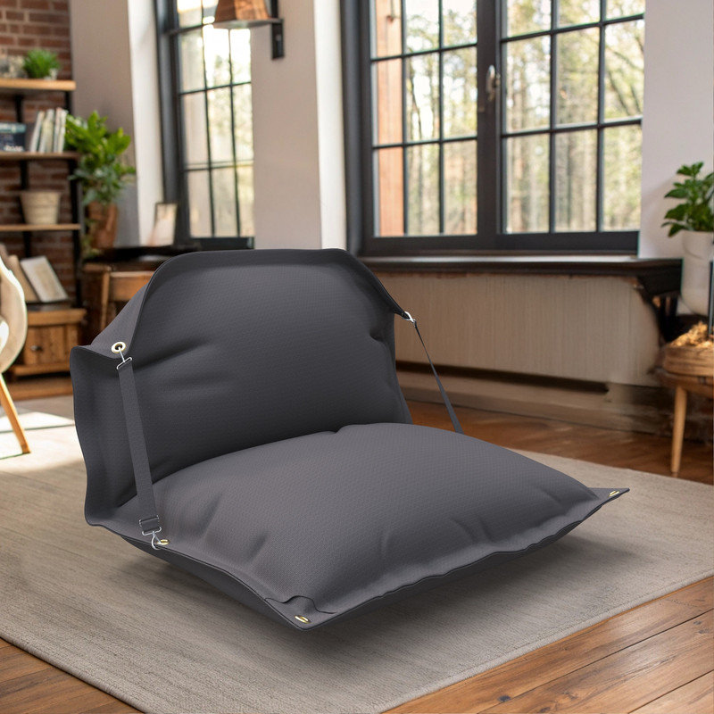 Outdoor Bean Bag Chair Lounger Cover (Bag Only), Grey, 25.4cm H x 119.4cm W x 160.0cm D