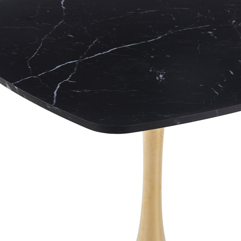 Table de salle à manger Mid-Century, Noir, 28.94" H x 31.5"W x 31.5"D