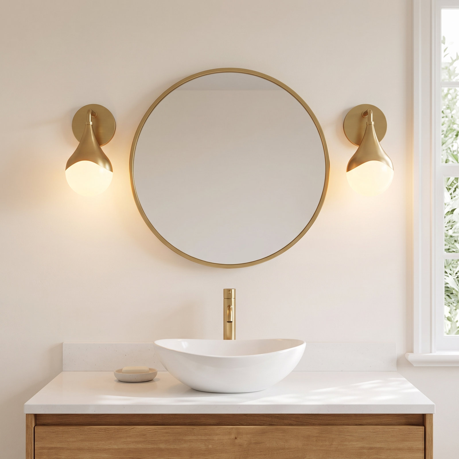Algiers Single Light Dimmable Bath Sconce, Aged Brass
