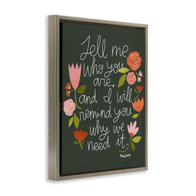 Citation inspirante avec cadre flottant floral, design par Mandy Ford Art + Illustration