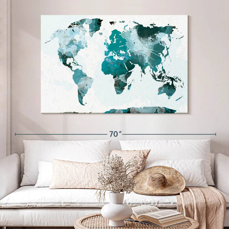 Carte du monde Aliaz, H 34 po x l 51 po