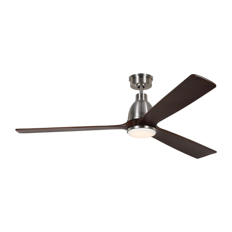 Smart LED Ceiling Fan, Brushed Silver