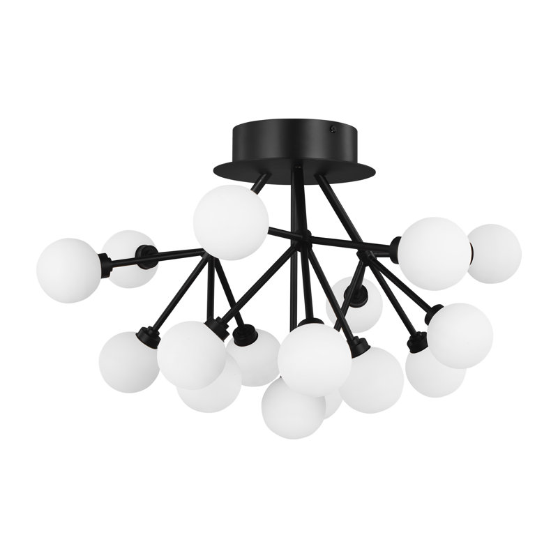 Mara 16 - Light LED Semi Flush Mount, Black