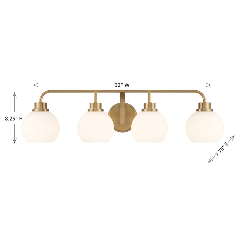 Luminaire suspendu en laiton naturel 4 lumières Meridian, Laiton naturel