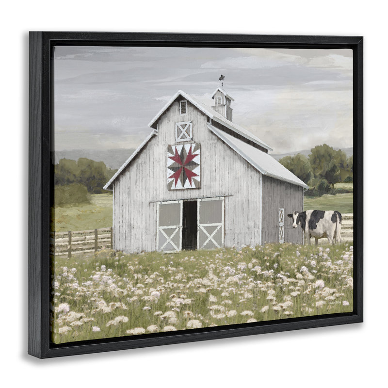  Rustic Barn Meadow Framed Floater Canvas Wall Art by Amber Sterling, Black, 17" H x 21" W