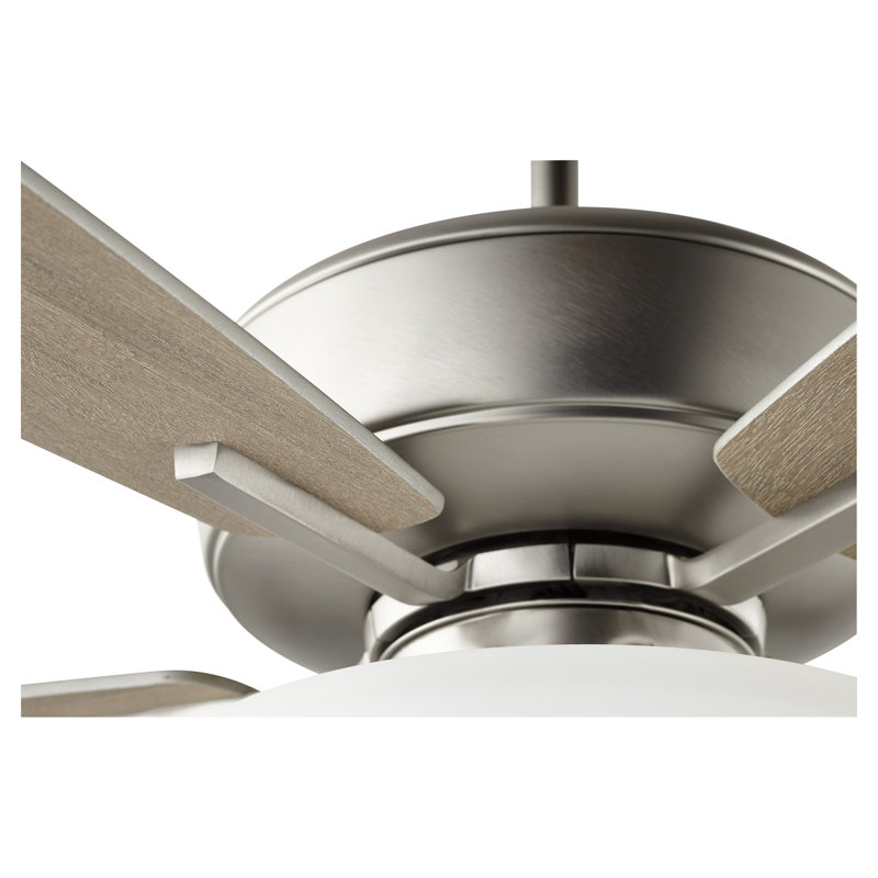 Aramayis 60'' Ceiling Fan with Light Kit, Satin Nickel with Silver and Weathered Gray Blades