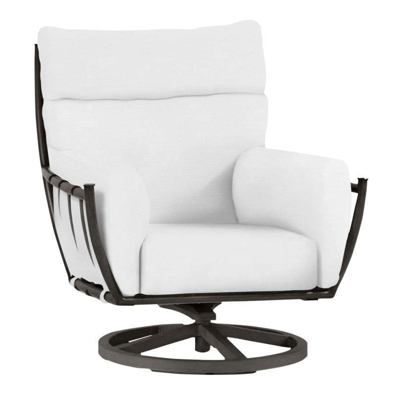 Chaise berçante pivotante en aluminium Majorca, Dentelle Rollo, Pas de soudure