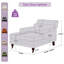 Chaise longue rembourrée en bois massif 37,01 po Erbes-599397816