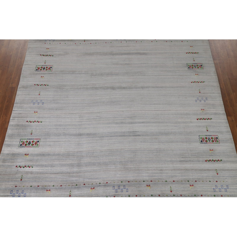 Tapis argenté gris Gabbeh