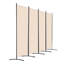Paravent pliable à 4 panneaux, écran de confidentialité portable pour bureau et maison, beige, résistant et imperméable