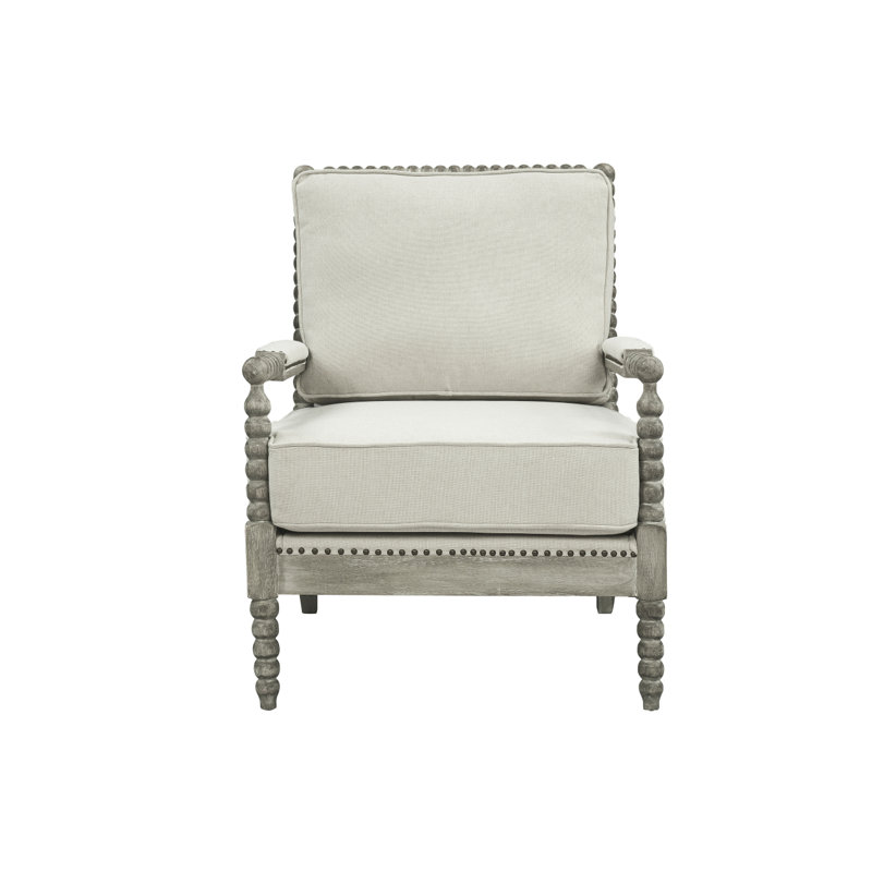 Chaise d'appoint Saraid, chaise d'appoint, chaise d'appoint moderne, fauteuil, Lin gris / beige