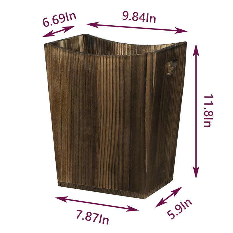 Poubelle en bois Rustic Farmhouse, Brun