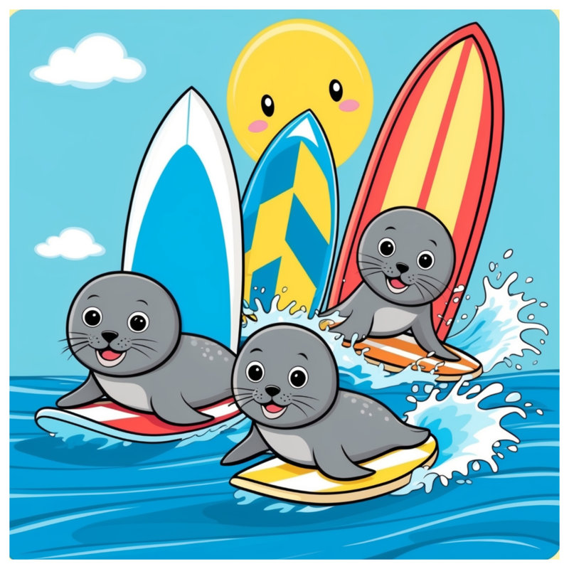 Cachets de surf, L 50 po x H 60 po