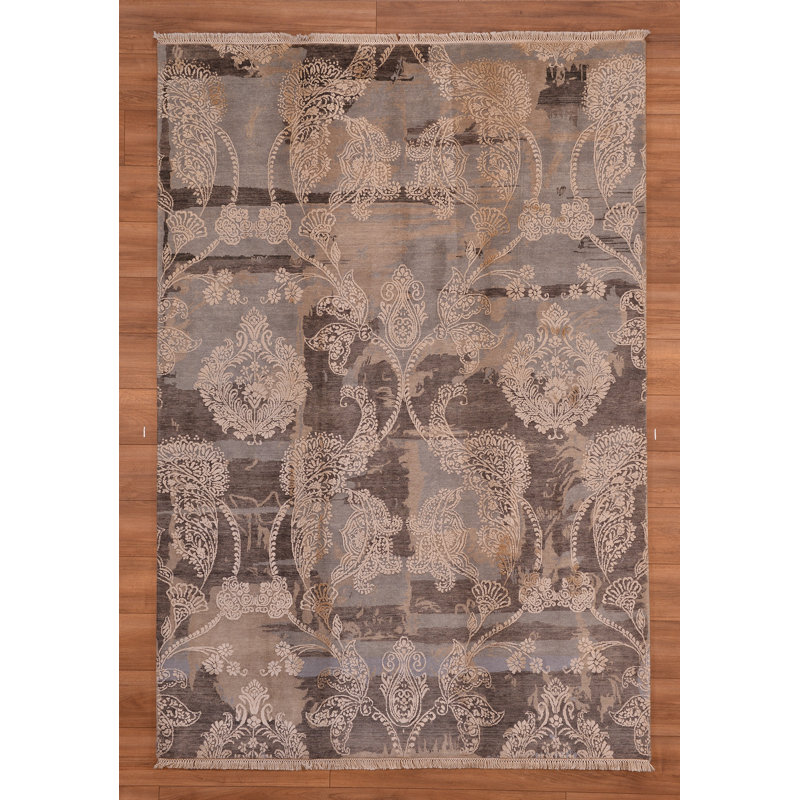 Tapis en laine brun noué à la main Original Original