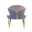 Ensemble de 2 chaises d'appoint en tissu brun clair rembourrées et à finition dorée