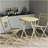 3 Piece Patio Bistro Set of Foldable Round Table and Chairs, Yellow-934952800