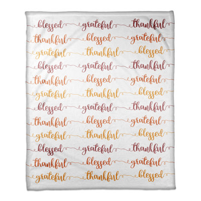  Grateful Thankful Blessed Throw