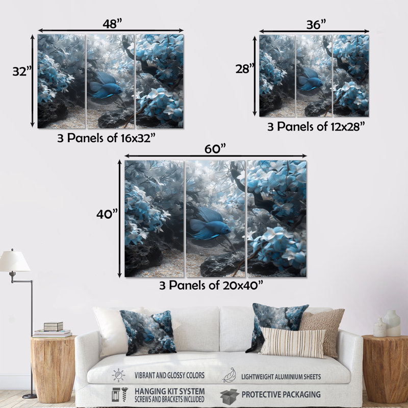 Ensemble de salon Sartell - Aquariums, Sans cadre, H 40 po x l 60 po